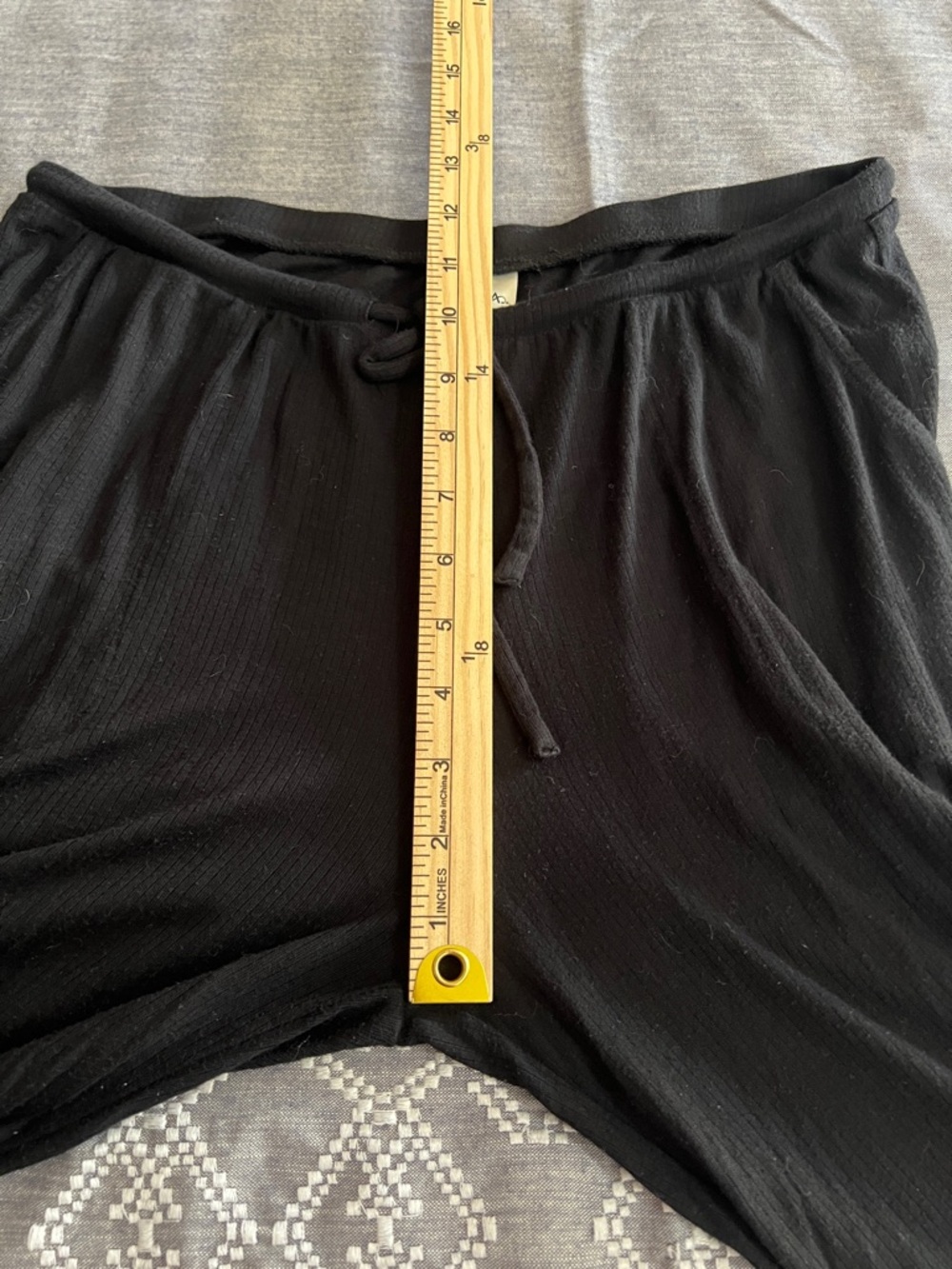 Soma Small Ribbed Drapey Soft Black Ankle Lounge Rayon Comfy Cozy Pajama Bottoms - Picture 8 of 11